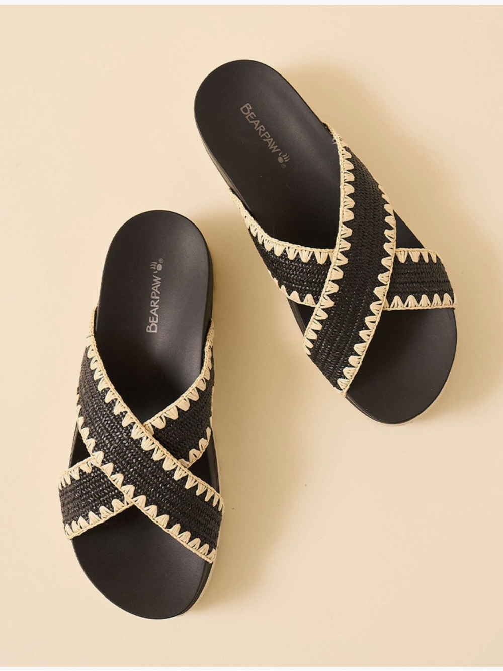 Bearpaw NWT Carina Slide Sandals Size 9 Women’s in Black Combo